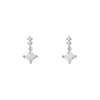Sterling Silver Geometric Tassel Hoop Earrings