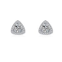 Sterling Silver Cubic Zirconia Triangle Stud Earrings