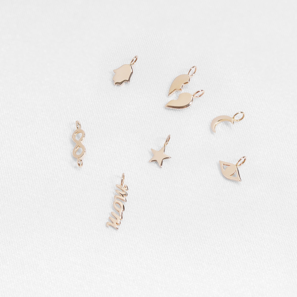 14K Solid Gold Horizontal Infinity Charm