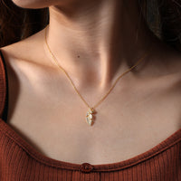Gold Plated Sterling Silver Leaf Necklace