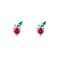 Sterling Silver Cherry Stud Earrings