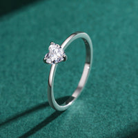 Heart Shape Solitaire Ring in Sterling Silver