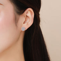 Sterling Silver Round Cluster Stud Earrings
