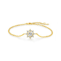 Gold Plated Snowflake Moissanite Bracelet