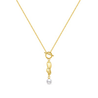 Gold Plated Sterling Silver Shell Pearl Necklace