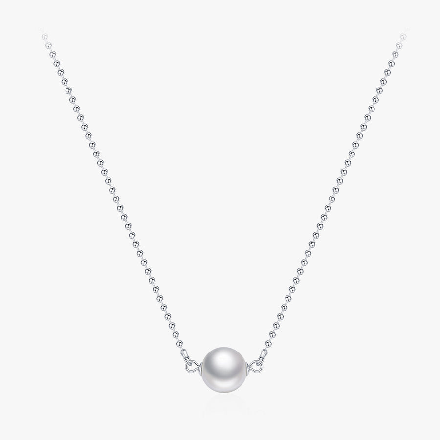 Sterling Silver Shell Pearl Necklace