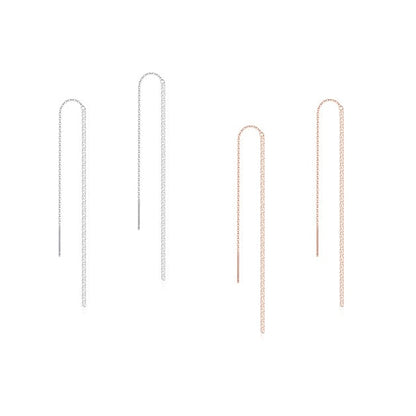 Sterling Silver Long Chain Tassel Earrings