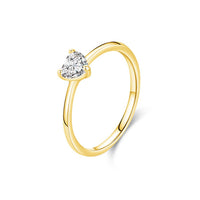 Heart Shape Solitaire Ring in Sterling Silver