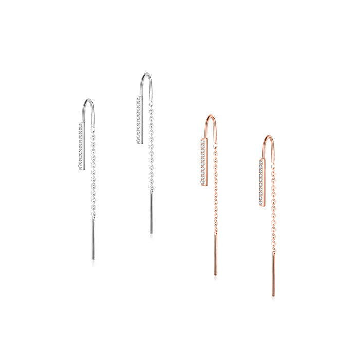 Sterling Silver Chain Drop Earrings
