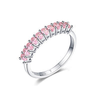Pink Cubic Zirconia Sterling Silver Band Ring