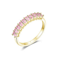 Pink Cubic Zirconia Sterling Silver Band Ring