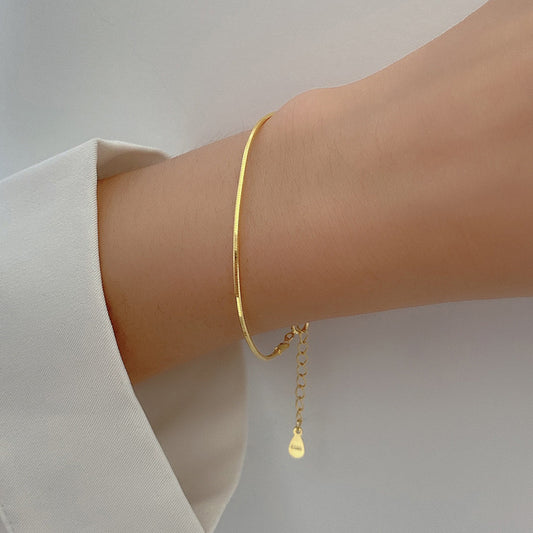 Gold Plated Sterling Silver Snake Chain Bracelet