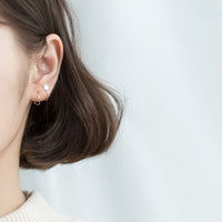 Sterling Silver Minimalist Star Wave Hoop Earrings