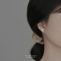 Sterling Silver Bezel Hollow Heart Stud Earrings