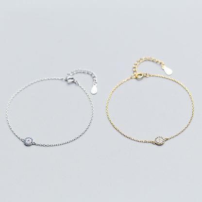 Sterling Silver Cubic Zirconia Evil Eye Bracelet