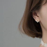 Gold Plated Sterling Silver Freshwater Pearl Butterfly Earrings