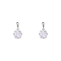 Sterling Silver Cubic Zirconia Square Earrings