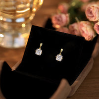 Sterling Silver Cubic Zirconia Square Earrings