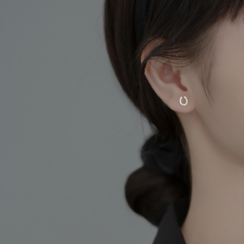 Sterling Silver Mini Horseshoe Stud Earrings
