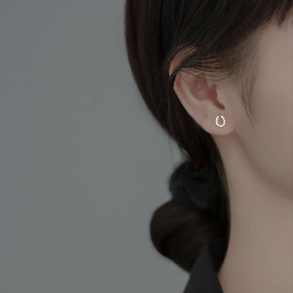Sterling Silver Mini Horseshoe Stud Earrings