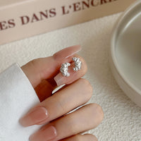 Gold Plated Sterling Silver Croissant Stud Earrings