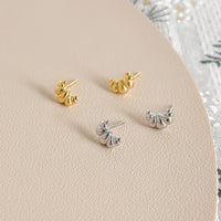 Gold Plated Sterling Silver Croissant Stud Earrings