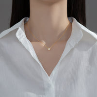Sterling Silver Round Classic Solitaire Necklace