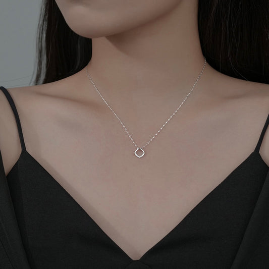 Cubic Zirconia Geometric Square Necklace