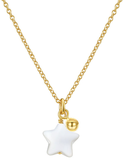 Sterling Silver Shell Star Pendant Necklace