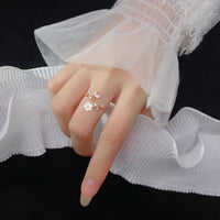 Sterling Silver Shell Flower Adjustable Ring