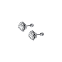 Sterling Silver Irregular Geometry Bead Stud Earrings