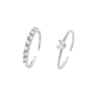 Sterling Silver Heart Open Ring Set