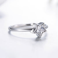 Sterling Silver Cubic Zirconia Star Shaped Ring