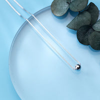 Sterling Silver Box Chain Bead Choker Necklace
