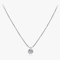 Sterling Silver Solitaire Choker Necklace