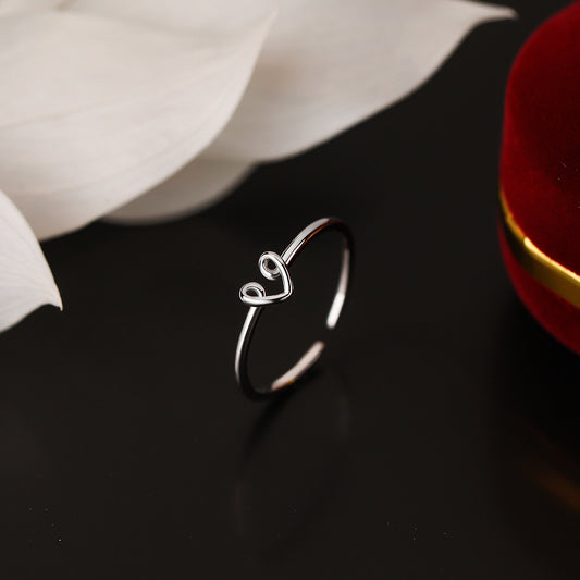 Sterling Silver Mini Heart Open Ring