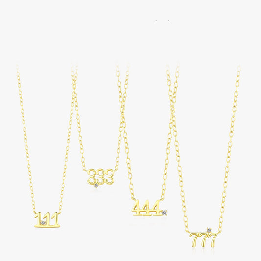 Gold Plated Sterling Silver Lucky Number 111 Pendant Necklace