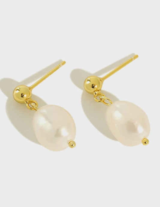 Natural Baroque Pearl Drop Earrings