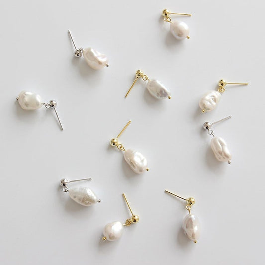 Natural Baroque Pearl Drop Earrings