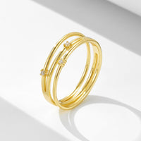 Sterling Silver Cubic Zirconia Intertwined Bands Ring