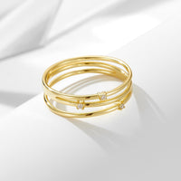 Sterling Silver Cubic Zirconia Intertwined Bands Ring
