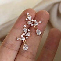 Sterling Silver Cubic Zirconia Dangle Earrings