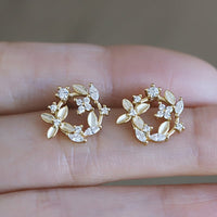 Gold Plated Garland Earrings Studs