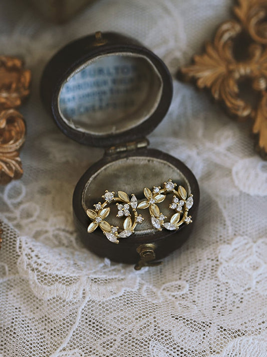 Gold Plated Garland Earrings Studs