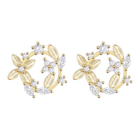 Gold Plated Garland Earrings Studs