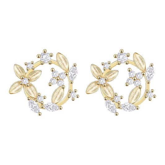 Gold Plated Garland Earrings Studs