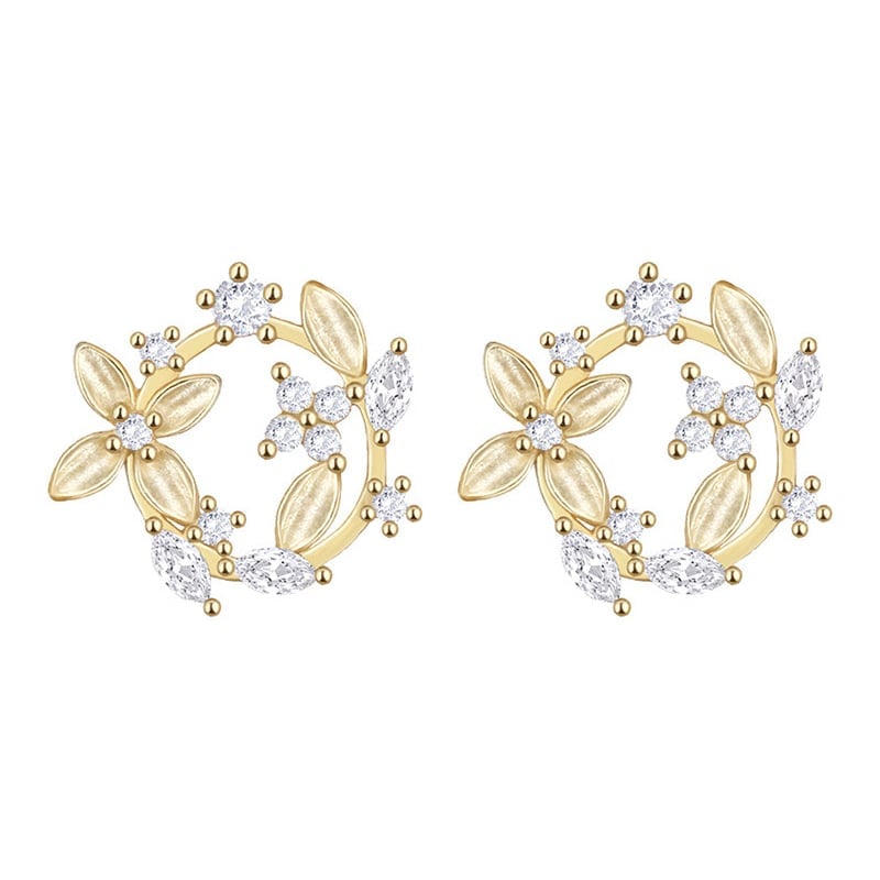 Gold Plated Garland Earrings Studs