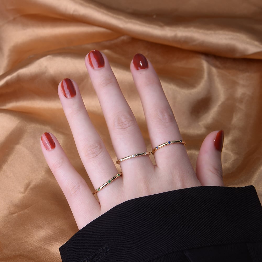 Gold Plated Sterling Silver Dainty Stacking Ring