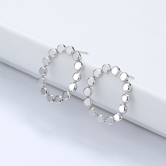 Gold Plated Sterling Silver Circle Stud Earrings