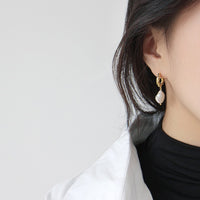 Baroque Pearl Twist Hoop Earrings